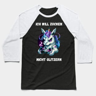 Unicorn - I Want To Gamble, Not Glitter Baseball T-Shirt